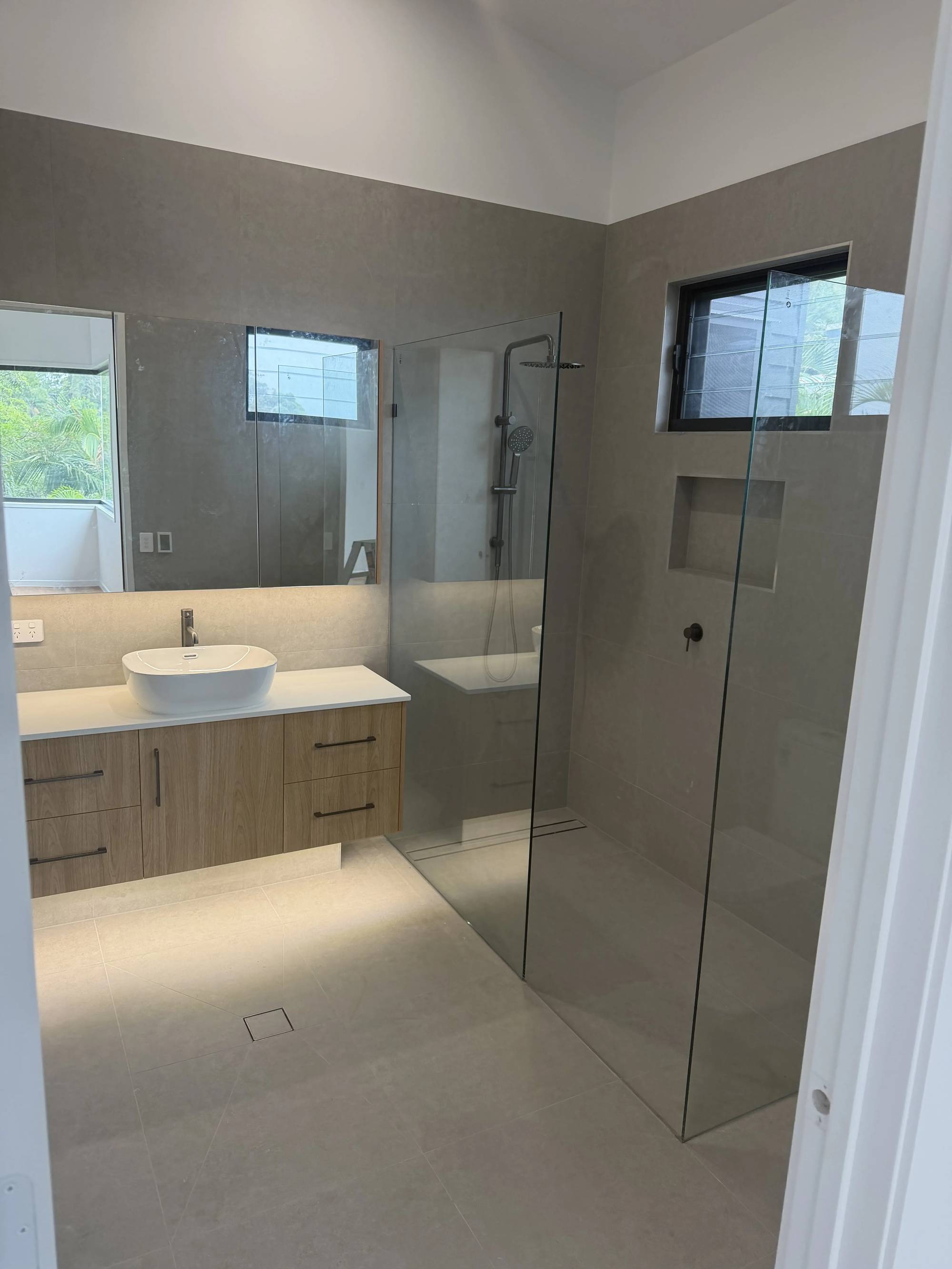 Bathroom lighting installed